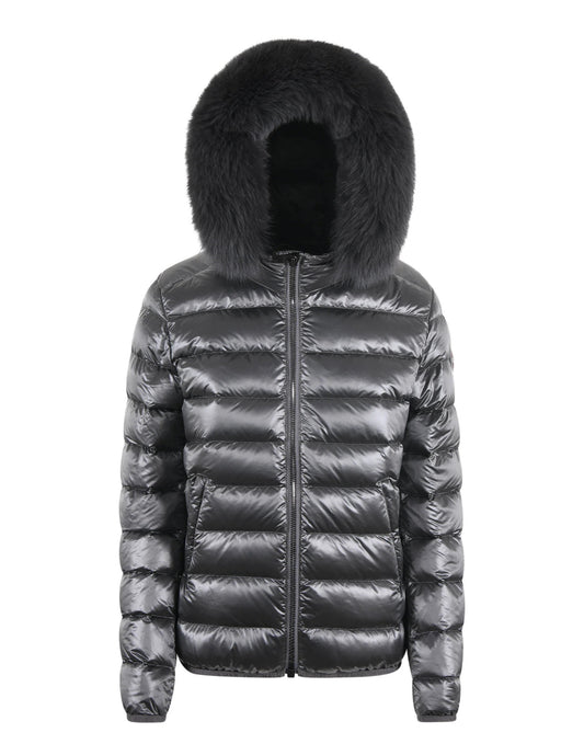 COLMAR DONNA CORTO GRIGIO  CON PELLICCIA