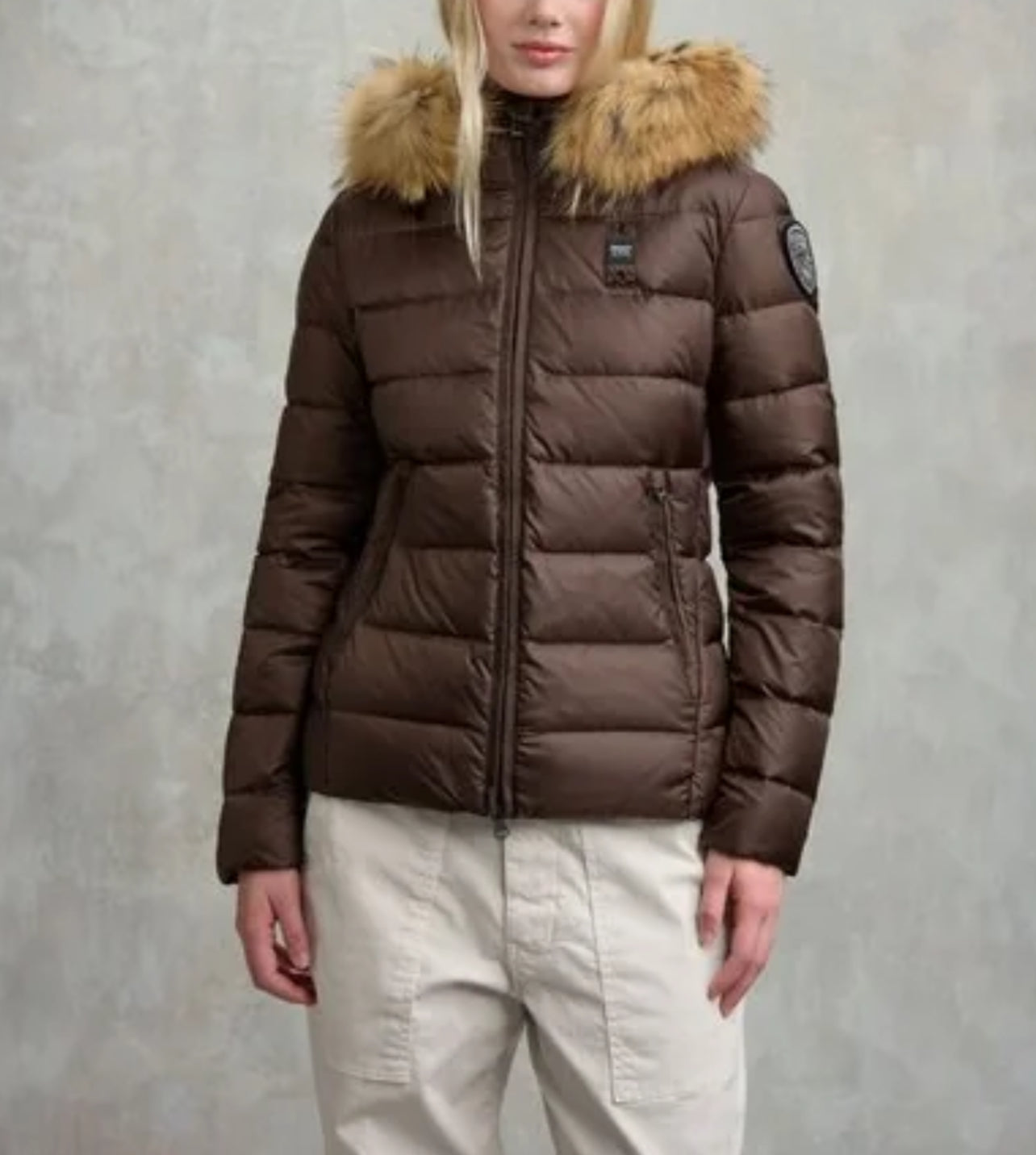 GIUBBINO BLAUER CORTO DONNA MARRONE  PELLICCIA