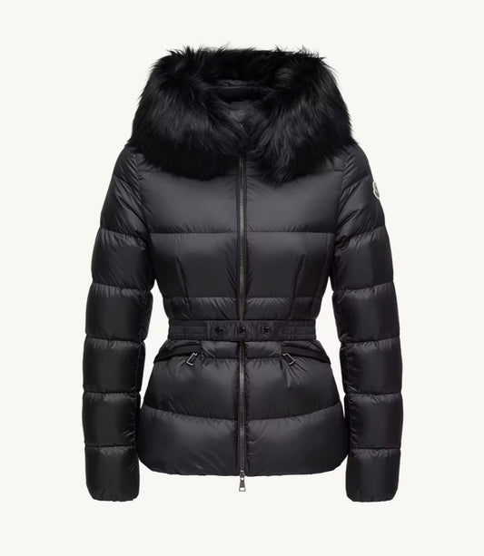 GUBBINO MONCLER DONNA NERO CON PELLICCIA NERA