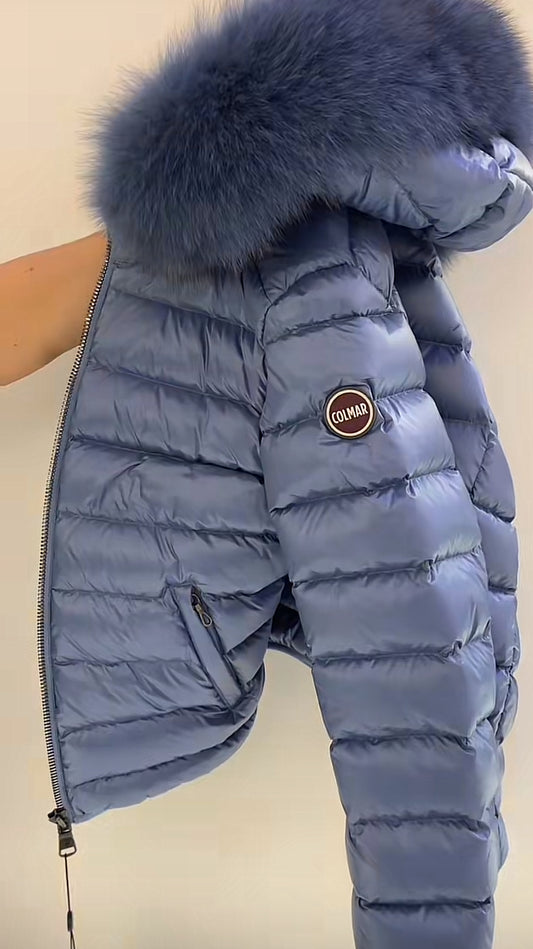 COLMAR DONNA CORTO CELESTE  CON PELLICCIA