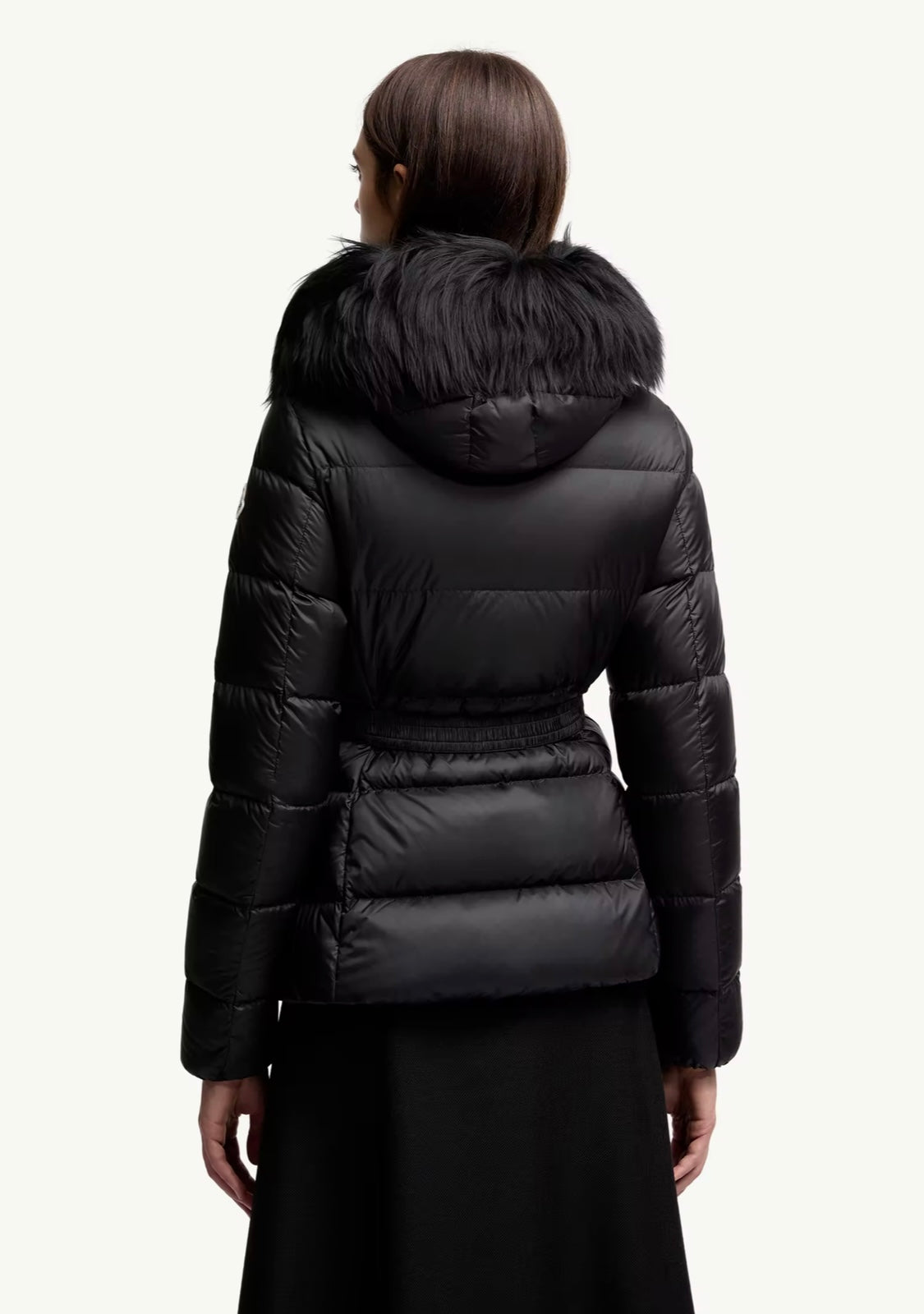 GUBBINO MONCLER DONNA NERO CON PELLICCIA NERA