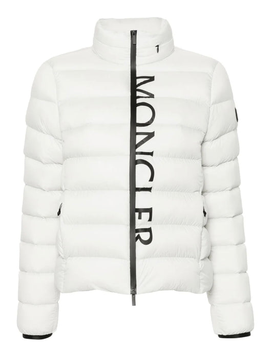 GUBBINO MONCLER DONNA BIANCO CON SCRITTA NERA